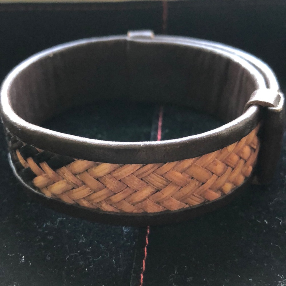 Brown Braided Leather Adjustable Bracelet